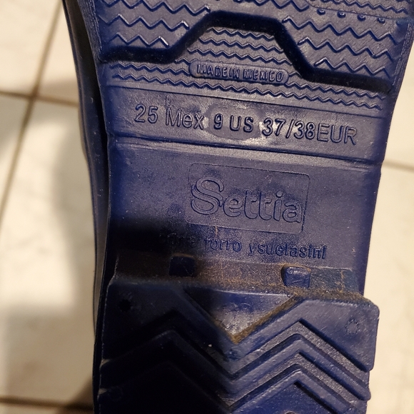 Womens Settia Navy Rubber Boots size 9 - Picture 5 of 7